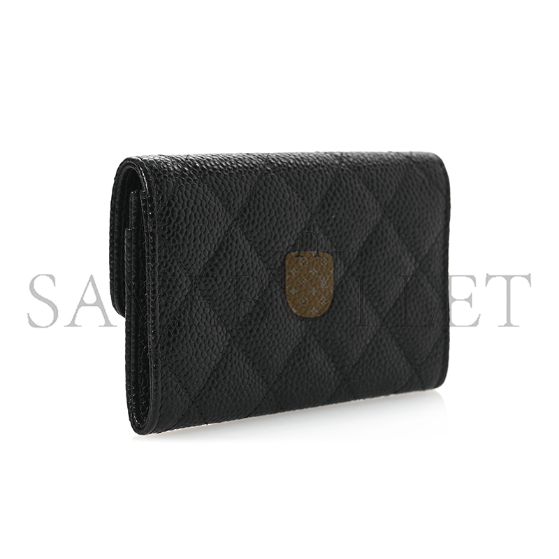 CHANEL CAVIAR QUILTED FLAP CARD HOLDER WALLET AP0214 (11.3*7.5*2.5cm)